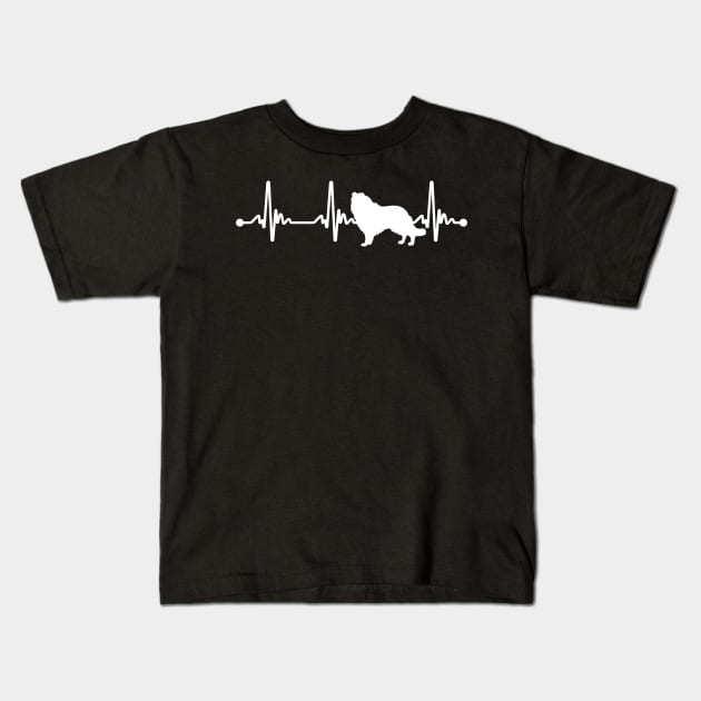 Border Collie Puppy Heartbeat Kids T-Shirt by KawaiiAttack